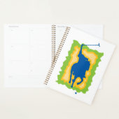 Polo Player Silhouette Modern Horseback Sports Planner (Display)