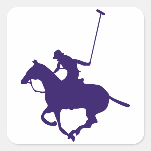 Polo Player Vierkante Sticker (Voorkant)