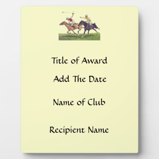 Polo Ponies Fotoplaat (Voorkant)