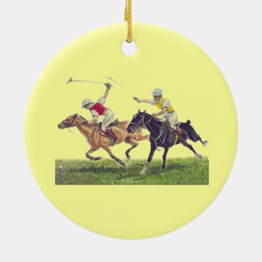 Polo Ponies Keramisch Ornament (Achterkant)