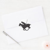 Polo Pony Silhouet Ronde Sticker (Envelop)