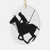 Polo Pony Silhouette Keramisch Ornament (Rechts)