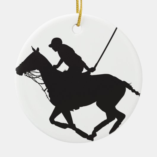 Polo Pony Silhouette Keramisch Ornament (Voorkant)