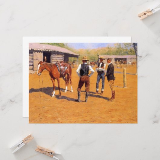 Polo pony's kopen in het Amerikaanse Oude Westen Kaart (Voorkant / Achterkant in situ)