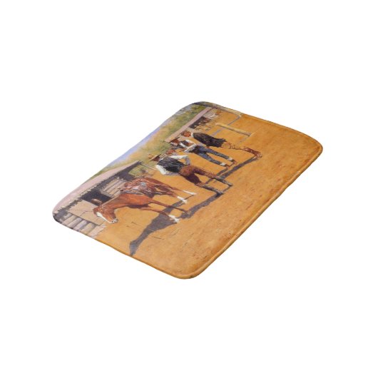 Polo pony's kopen in het Amerikaanse Wilde Westen Badmat (Gekanteld)