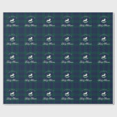 Polo Rocking Horse Green Navy Plaid Baby shower Cadeaupapier (Vlak)