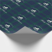 Polo Rocking Horse Green Navy Plaid Baby shower Cadeaupapier (Hoek)