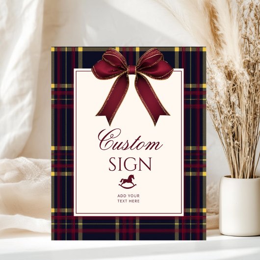  Polo Rocking Horse Wijn rood Plaid Custom Poster