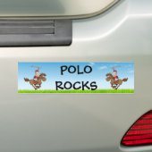 Polo Rocks / ruiter en paard Bumpersticker (Op auto)