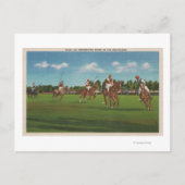 Polo-scène met spelers en paarden in het gazon briefkaart (Voorkant)