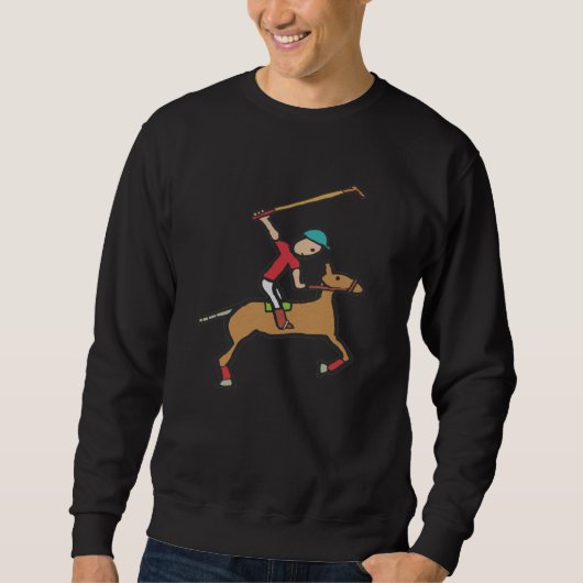 Polo-speldenpaard en Rider Sweatshirt (Voorkant)