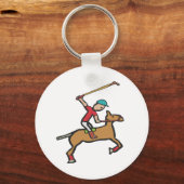 Polo spelend paard en ruiter sleutelhanger (Achterkant)