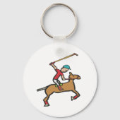 Polo spelend paard en ruiter sleutelhanger (Achterkant)