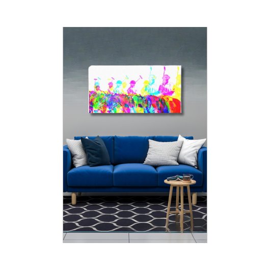 Polo-spelers Muur Kunst Canvasprint Canvas Afdruk