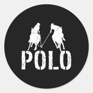 Polo Spelers Paardrijden Paard Paardrijden Paarden Ronde Sticker