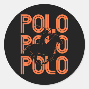 Polo Spelers Paardrijden Paard Paardrijden Paarden Ronde Sticker