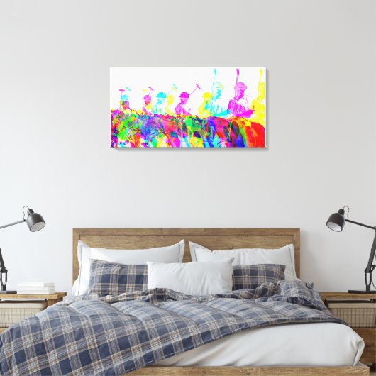 Polo-spelers wandelen canvas afdrukken (Insitu (Slaapkamer))