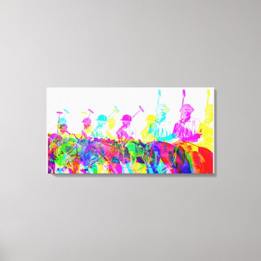 Polo-spelers wandelen canvas afdrukken (Voorkant)