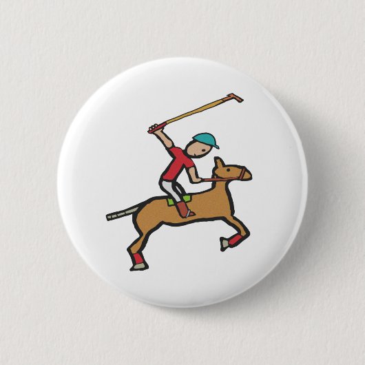Polo-spelpaarden en -Rider Ronde Button 5,7 Cm (Voorkant)
