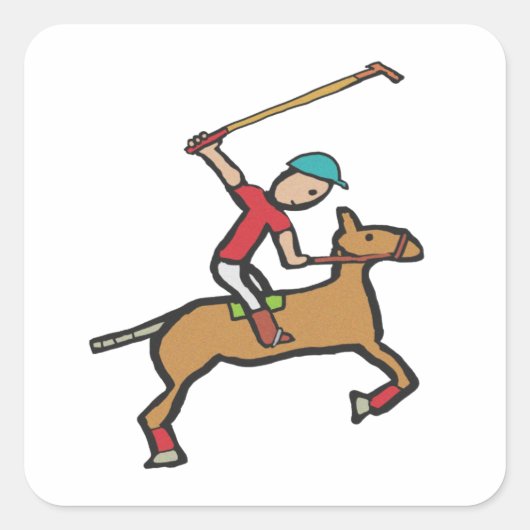 Polo-spelpaarden en -Rider Vierkante Sticker (Voorkant)
