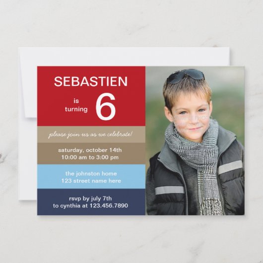 Polo Stripes Fotodag uitnodiging (Voorkant)