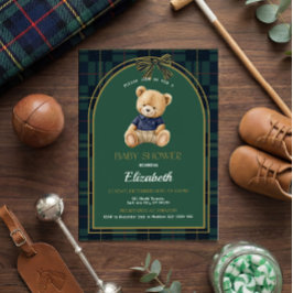 Polo Teddy Bear Baby Shower Invitation Kaart