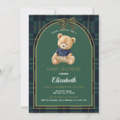 Polo Teddy Bear Baby Shower Invitation Kaart (Voorkant)