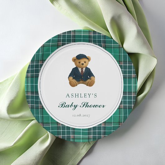 Polo Teddy Bear-Baby shower Papieren Bordje