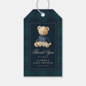 Polo Teddy Bear Baby Shower Thank You Cadeaulabel (Achterkant)
