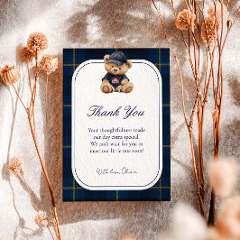 Polo Teddy Bear Baby Shower Thank You Card Bedankkaart