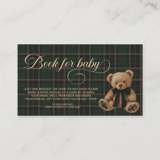 Polo Teddy Bear Classic Baby Shower book for baby Informatiekaartje (Voorkant)
