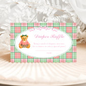 Polo Teddy Bear Girl Baby Shower Diaper Raffle Informatiekaartje