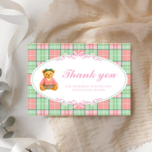 Polo Teddy Bear Meisje Baby shower Bedankt Kaart