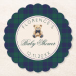 Polo Teddy Bear Tartan Baby shower Kartonnen Onderzetters<br><div class="desc">Polo Teddy Bear Tartan Baby shower Papier Onderzetter Matching items beschikbaar.</div>