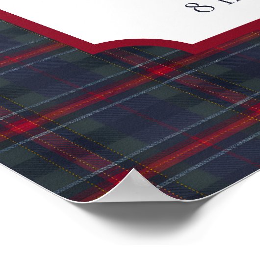 Polo Teddy Bear Tartan Plaid Baby Name Birth Stats Poster (Hoek)