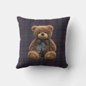 Polo Teddy Bear Tartan Plaid Kid Boy Nursery Decor Kussen (Achterkant)