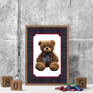 Polo Teddy Bear Tartan Schotlandse Ruit Baby Jonge Poster