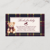 Polo Teddybeer Bourgogne Bow Plaid Boeken voor bab Informatiekaartje (Voorkant)