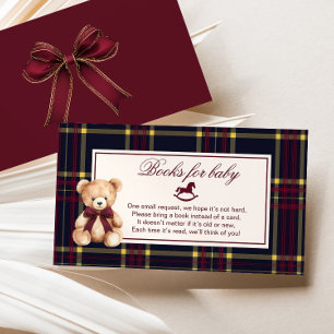Polo Teddybeer Bourgogne Bow Plaid Boeken voor bab Informatiekaartje