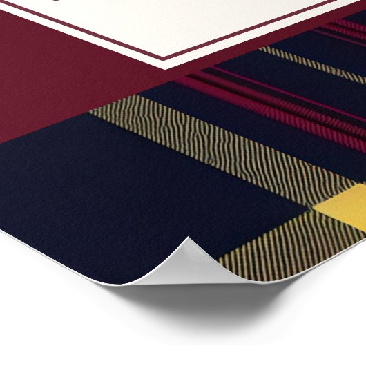 Polo Teddybeer Wijnrode Bow Preppy Welkom Poster (Hoek)