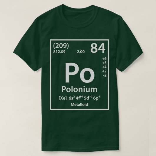 Polonium-element T-shirt (Design voorkant)