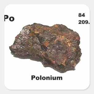 Polonium Vierkante Sticker