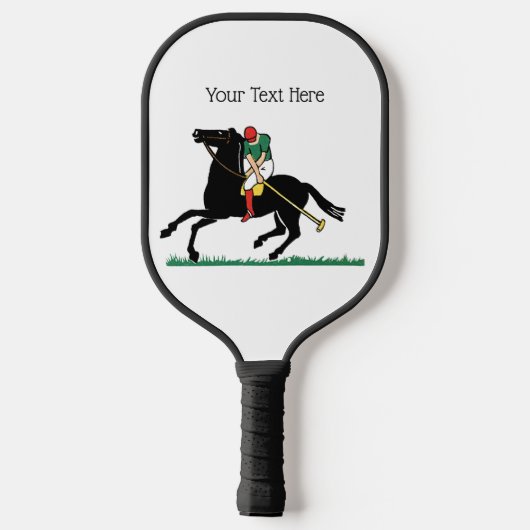  polospeler op grote Pony Pickleball Paddle (Achterkant)