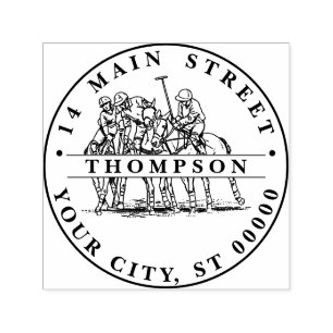 Polospelers in achtervolging - Polowedstrijd Zelfinktende Stempel