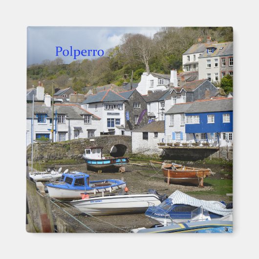 Polperro Cornwall Engeland Laag water Magneet (Voorkant)