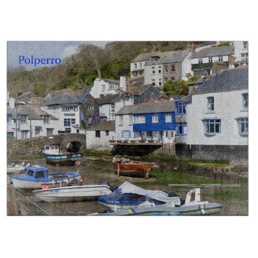 Polperro Cornwall Engeland Laag water Snijplank (Voorkant)