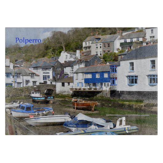 Polperro Cornwall Engeland Laag water Snijplank (Voorkant)