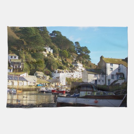 Polperro Cornwall England Theedoek (Horizontaal)