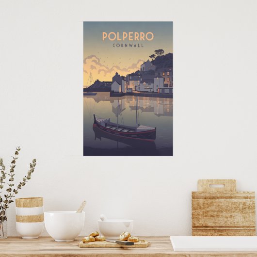 Polperro Cornwall Reisposter Poster (Keuken)