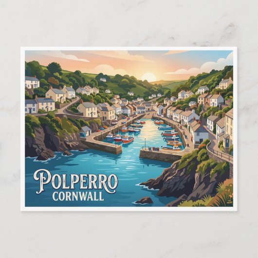 Polperro Engeland Briefkaart (Voorkant)